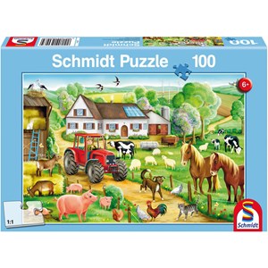 Schmidt Spiele (56003) - "Merry Farmyard" - 100 pieces puzzle