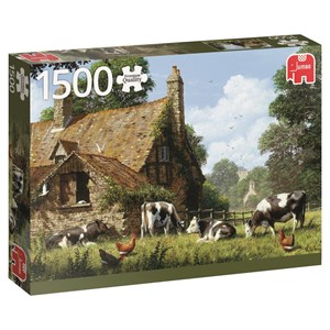 Jumbo (18579) - "Cows at a Farm" - 1500 pieces puzzle