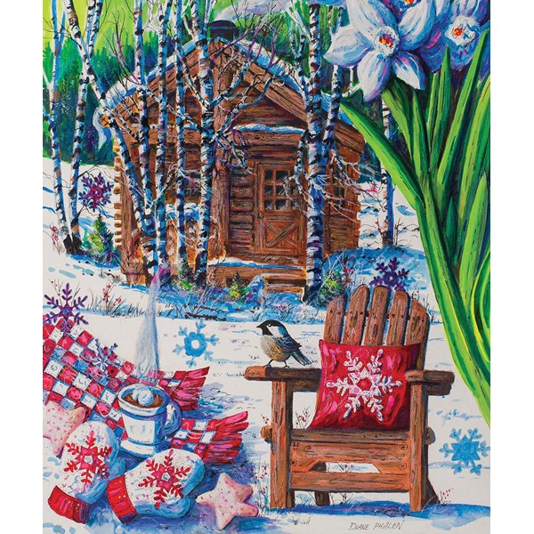 SunsOut (14606) - Diane Phalen: "Mountain Cabin Fever" - 550 pieces puzzle