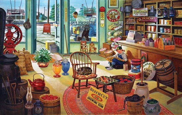 SunsOut (37475) - Hiroaki Shioya: "Russel's General Store" - 550 pieces puzzle