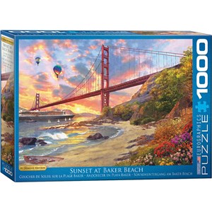 Eurographics (6000-0697) - Dominic Davison: "Sunset at Baker Beach" - 1000 pieces puzzle