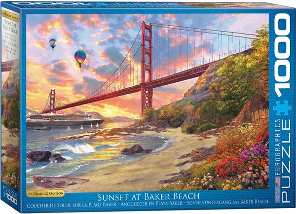 Eurographics (6000-0697) - Dominic Davison: "Sunset at Baker Beach" - 1000 pieces puzzle