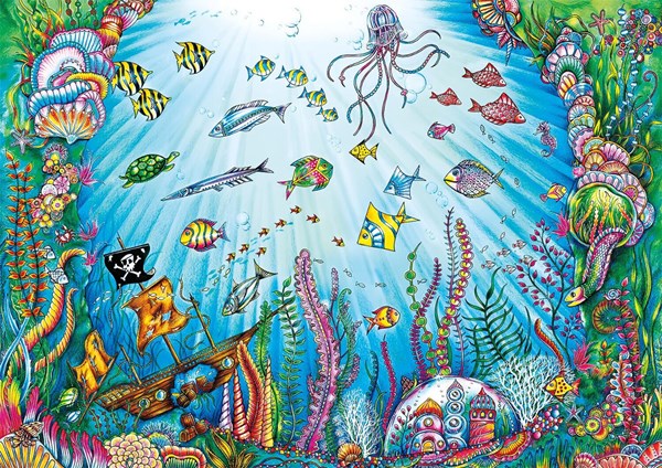 Buffalo Games (3845) - Johanna Basford: "Beneath the Waves" - 500 pieces puzzle
