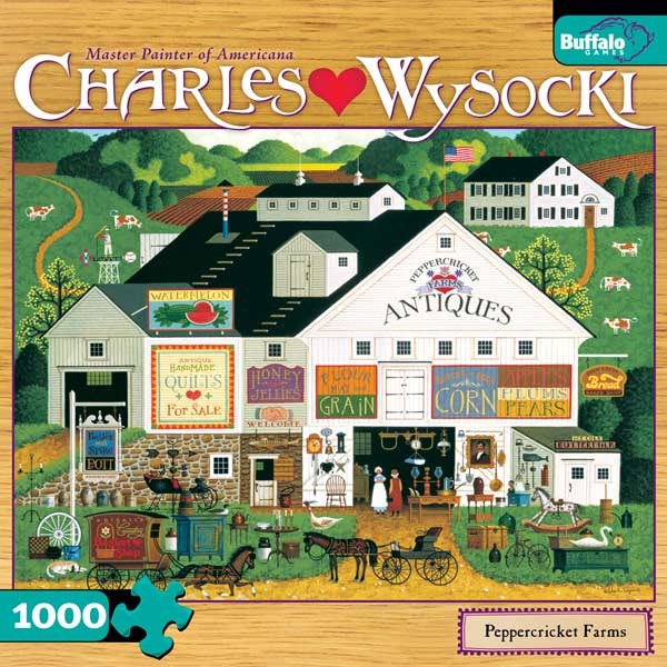Vntage CHARLES WYSOCK Jgsaw Puzzle Fox Hll Farms Buffalo Games 1000