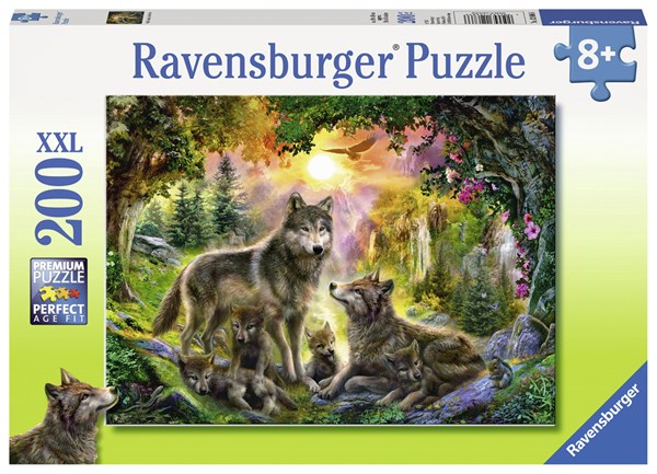 Ravensburger (12686) - "Wolf Family in the Sun" - 200 pieces puzzle