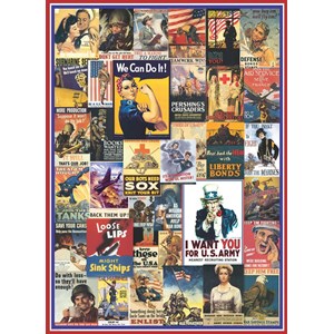 Eurographics (6000-0937) - "World War I & II Vintage Posters" - 1000 pieces puzzle