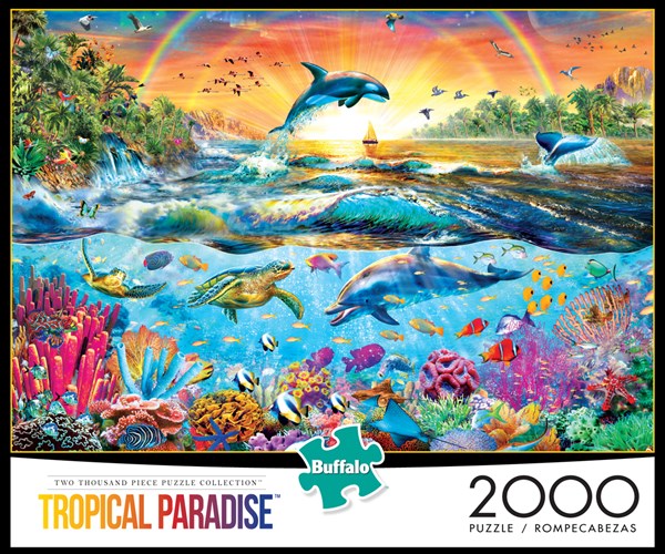 Buffalo Games (2031) - Adrian Chesterman: "Tropical Paradise" - 2000 pieces puzzle