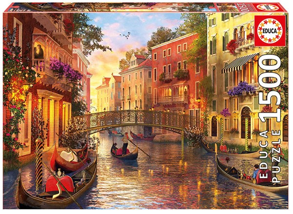Educa (17124) - Dominic Davison: "Sunset In Venice" - 1500 pieces puzzle