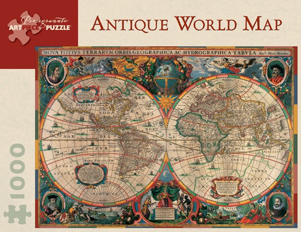 Pomegranate (AA603) - Henricus Hondius: "Antique World Map, 1630" - 1000 pieces puzzle