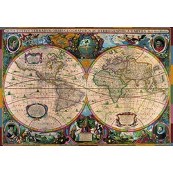 Pomegranate (AA603) - Henricus Hondius: "Antique World Map, 1630" - 1000 pieces puzzle