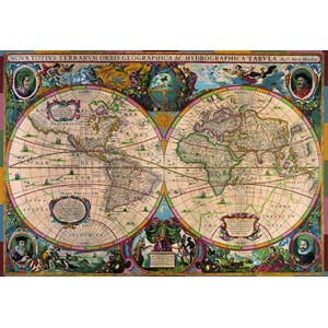 Pomegranate (AA603) - Henricus Hondius: "Antique World Map, 1630" - 1000 pieces puzzle