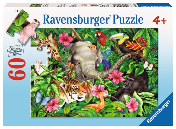 Ravensburger (09533) - Jane Maday: "Tropical Friends" - 60 pieces puzzle