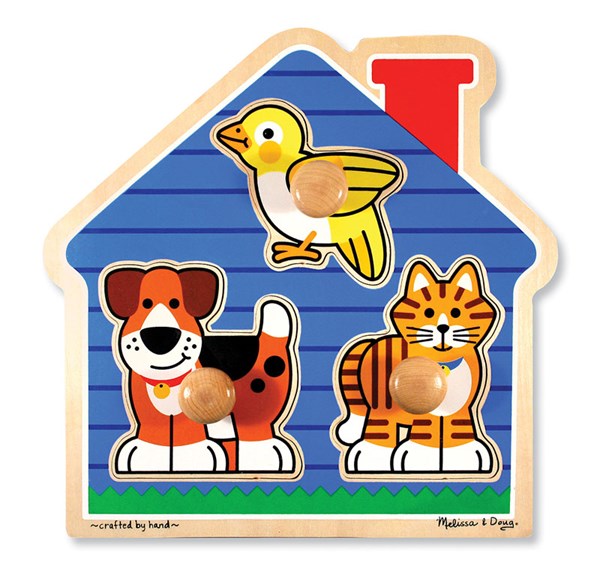 Melissa and Doug (2055) - "House Pets Jumbo Knob" - 3 pieces puzzle