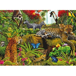 Ravensburger (10781) - Mary Thompson: "Wild Jungle" - 100 pieces puzzle