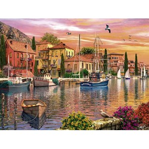 Ravensburger (16280) - Dominic Davison: "Mediterranean Harbor" - 1500 pieces puzzle