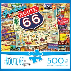 Buffalo Games (3887) - Kate Ward Thacker: "Route 66 (revised)" - 500 pieces puzzle