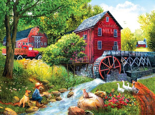 SunsOut (28751) - Tom Wood: "Playing Hookey at the Mill" - 1000 pieces puzzle