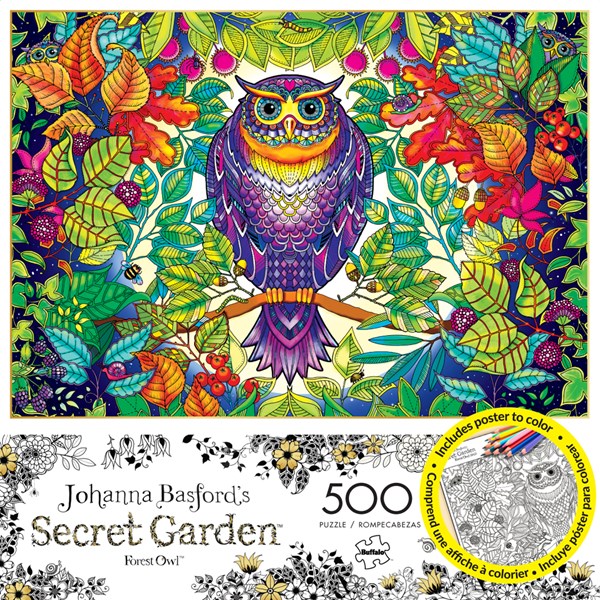 Buffalo Games (3842) - Johanna Basford: "Forest Owl" - 500 pieces puzzle