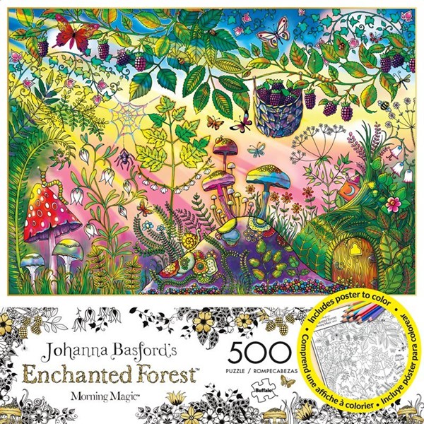 Buffalo Games (3846) - Johanna Basford: "Morning Magic (Enchanted Forest)" - 500 pieces puzzle