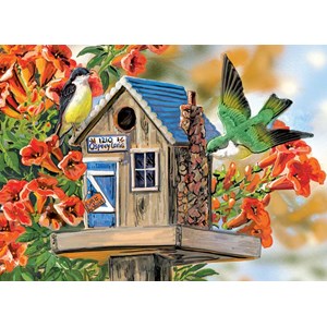 Eurographics (8300-0602) - Janene Grende: "Trumpet Vines & Tree Sparrows" - 300 pieces puzzle