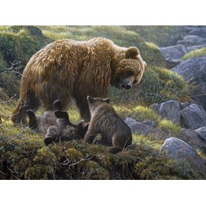 Cobble Hill (54584) - "Grizzly and Cubs" - 400 pieces puzzle