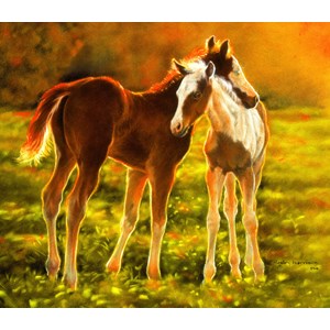 SunsOut (39506) - "Backlit Foals" - 550 pieces puzzle