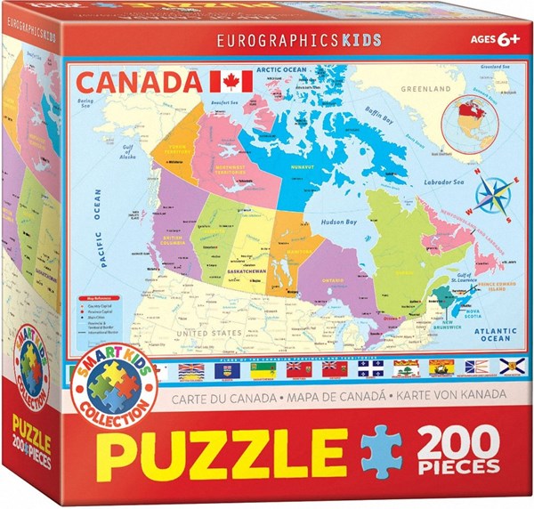 Eurographics (6200-0797) - "Map of Canada" - 200 pieces puzzle