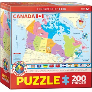 Eurographics (6200-0797) - "Map of Canada" - 200 pieces puzzle