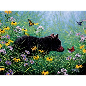SunsOut (69601) - Abraham Hunter: "Black Bear and Butterfly" - 500 pieces puzzle