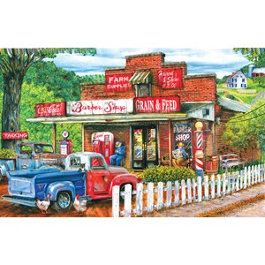 SunsOut (28630) - Tom Wood: "Saturday Morning at the Shop" - 1000 pieces puzzle