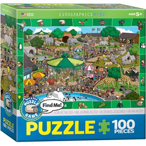 Eurographics (6100-0542) - "A Day at the Zoo" - 100 pieces puzzle