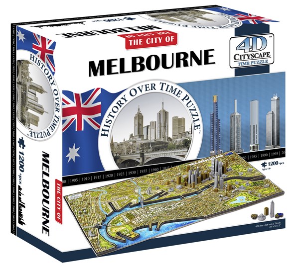 4D Cityscape (40060) - "Melbourne, Australia" - 1200 pieces puzzle
