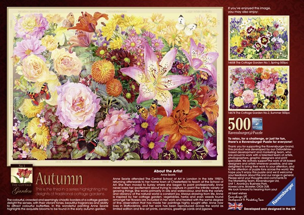 Ravensburger (14692) - "The Cottage Garden No 3, Autumn" - 500 pieces puzzle