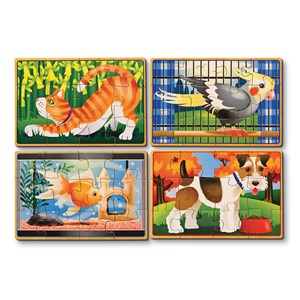 Melissa and Doug (3790) - "Pets Puzzles in a Box" - 12 pieces puzzle