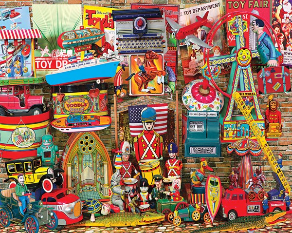 White Mountain (1180PZ) - "Antique Toys" - 1000 pieces puzzle