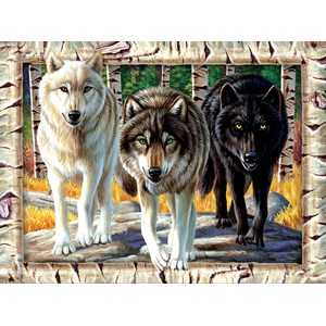 SunsOut (58681) - Cynthie Fisher: "Wolf Pack Colors" - 1000 pieces puzzle