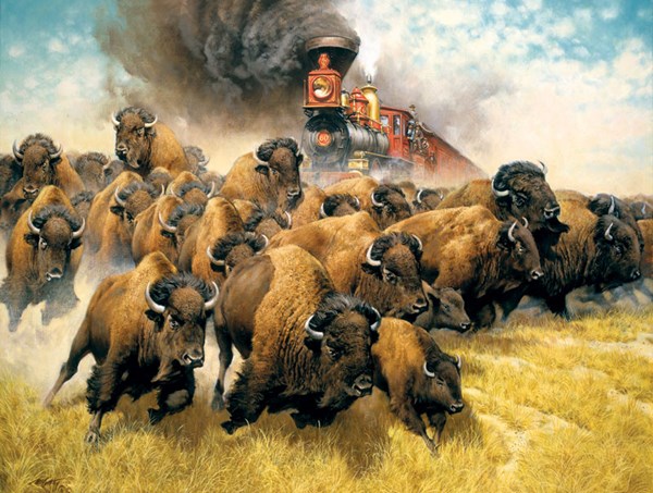 SunsOut (44237) - Frank McCarthy: "The Coming of the Iron Horse" - 500 pieces puzzle