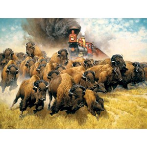 SunsOut (44237) - Frank McCarthy: "The Coming of the Iron Horse" - 500 pieces puzzle