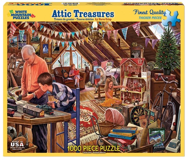 White Mountain (1123PZ) - Steve Crisp: "Attic Treasures" - 1000 pieces puzzle