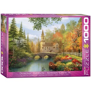 Eurographics (6000-0695) - Dominic Davison: "Autumn Church" - 1000 pieces puzzle