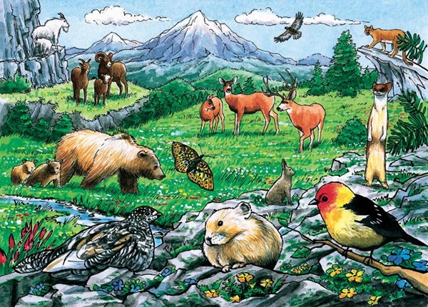Cobble Hill (58806) - "Rocky Mountain Wildlife" - 35 pieces puzzle