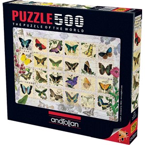 Anatolian (PER3583) - "Butterfly Stamps" - 500 pieces puzzle