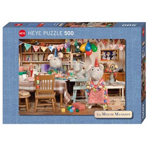 Heye (29705) - Karina Schaapman: "Mouse Mansion, Celebration" - 500 pieces puzzle