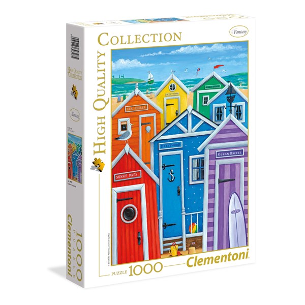 Clementoni (39327) - "Rainbow Beach Huts" - 1000 pieces puzzle
