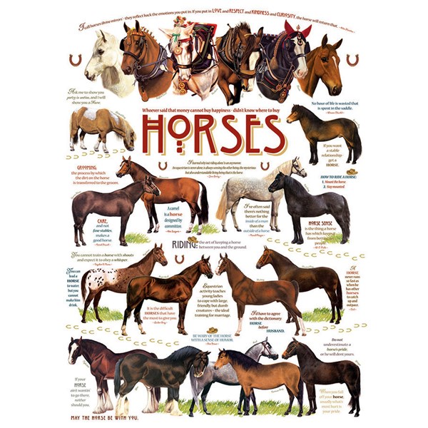 Cobble Hill (51825) - "Horse Quotes" - 1000 pieces puzzle