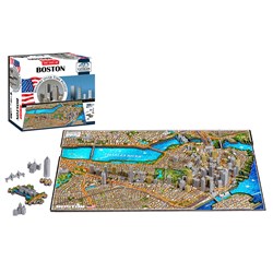 4D Cityscape (40080) - "Boston, USA" - 1100 pieces puzzle