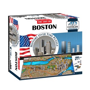 4D Cityscape (40080) - "Boston, USA" - 1100 pieces puzzle