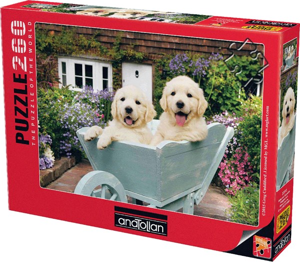 Anatolian (PER3310) - "Puppies In A Wheelbarrow" - 260 pieces puzzle