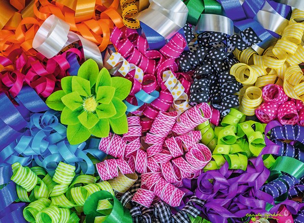 Ravensburger (14691) - Carole Gordon: "Colorful Ribbons" - 500 pieces puzzle
