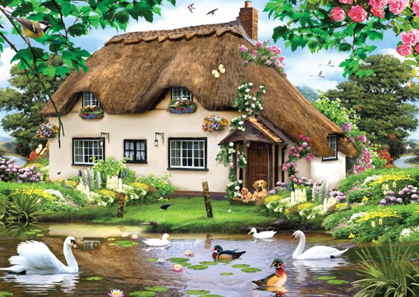 Falcon (11014) - "Swan Cottage" - 500 pieces puzzle